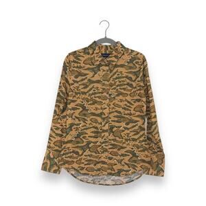 United by Blue Olive SoftHemp Printed Chambray Button Down Shirt